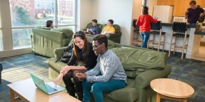 students in a residence hall