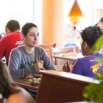Students eating in Southside Dining. Photo by Evan Cantwell/Creative Services/George Mason University