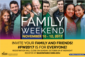 Family Weekend: November 10-12, 2017