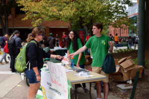 Student Health Advisory Board members tabling on North Plaza