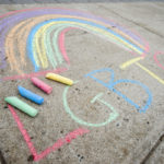 LGBTQ sidwalk chalk drawing. Photo by Evan Cantwell/Creative Services