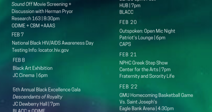 Black/African Heritage Month Events 2020