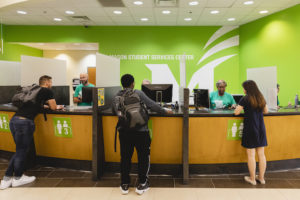 Mason Student Services Center, located in SUB I, is helps students with registration, enrollment, financial aid, billing and other services. Photo by Lathan Goumas/Office of Communications and Marketing Photo Taken:Wednesday, September 4, 2019