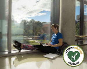 Student studying in Exploratory Hall. Photo by Evan Cantwell/Creative Services/George Mason University