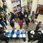 The Spring Career Fair, February 19–20 in the Johnson Center, Dewberry Hall. Photo by: Ron Aira/Creative Services/George Mason University