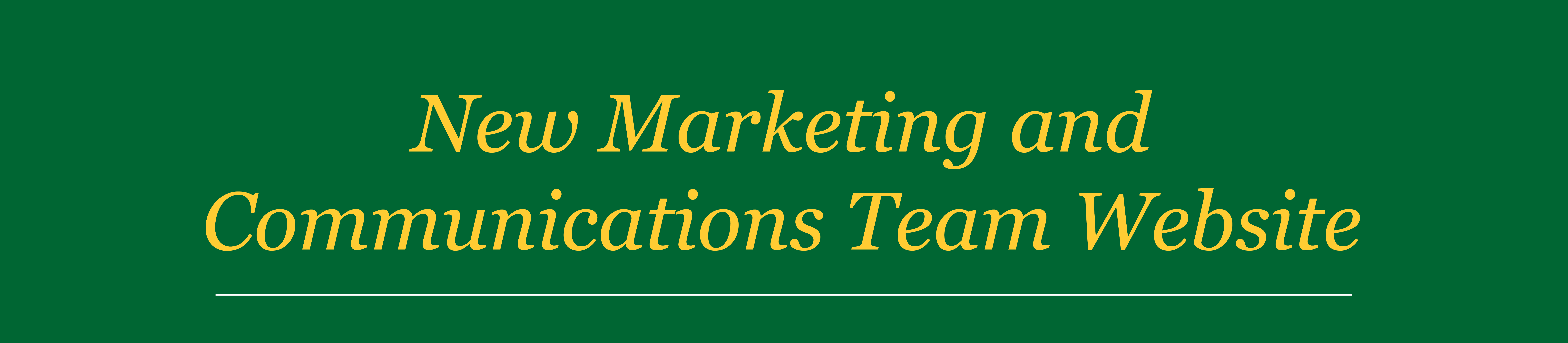 Marketing and Communications Team Website